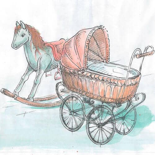 Lekegrind og babystroller